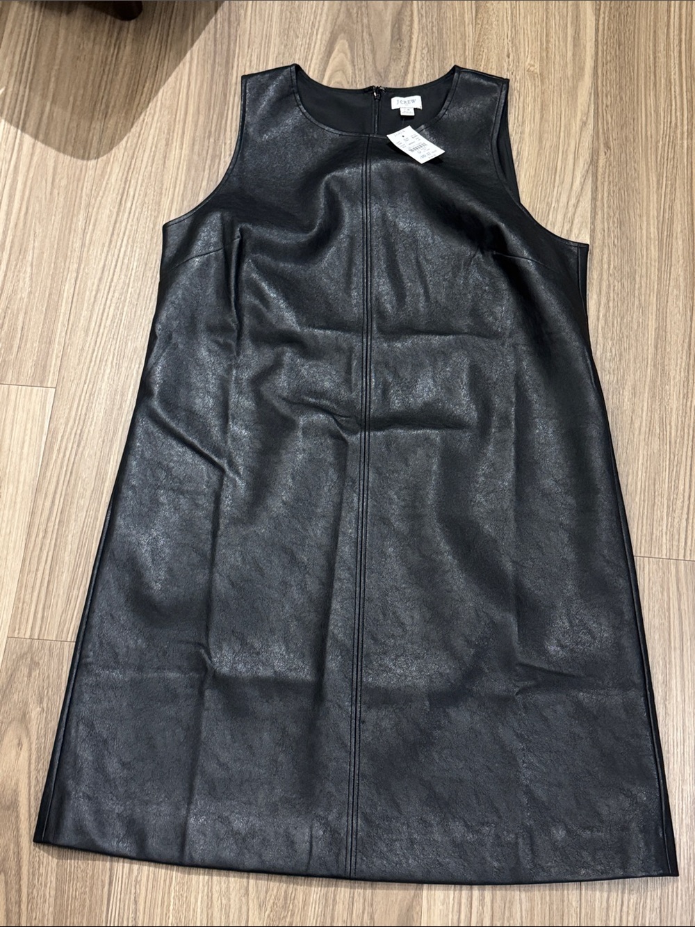 J. Crew Black Faux Leather Sleeveless Mini Dress